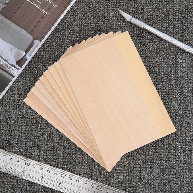 25 Pack 8 x 12 Inch Basswood Sheets, 1/16 Thin Craft Plywood Sheets, Thin & - Image 4