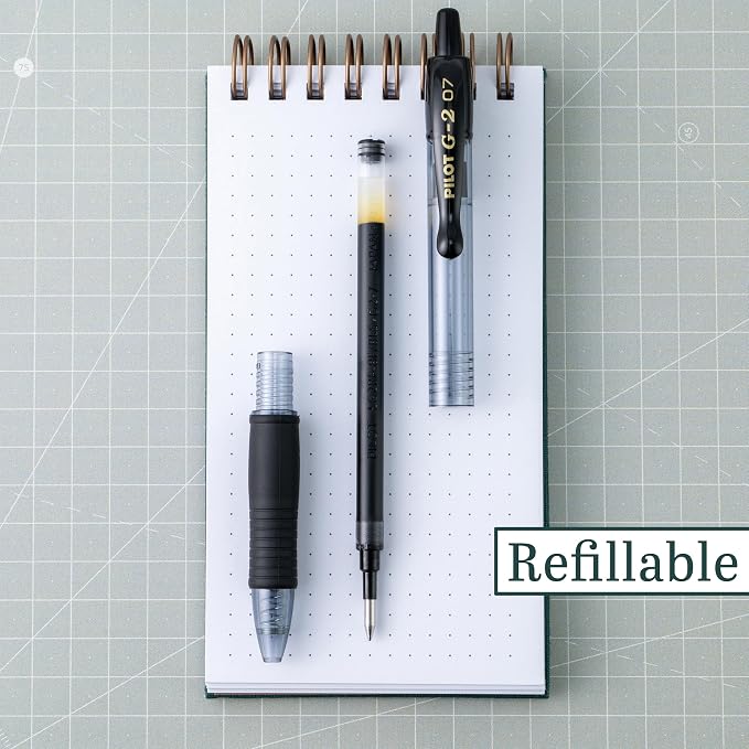 PILOT G2 Retractable Premium Gel Ink Roller Ball Pens Fine Point Black Ink - Image 3