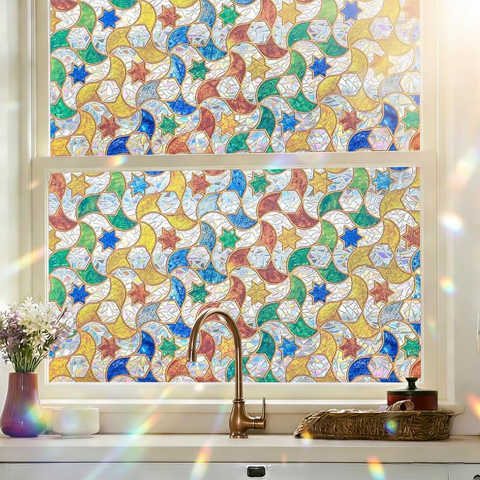 ADD.HERES Window Privacy Film, Stained Glass Decorative Static Cling, Removable by ADDHERES