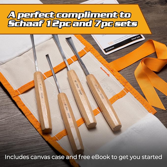 High-Quality Wood Carving Tools Set of 4 Fishtail Chisels and Gouges, Razor - Image 4