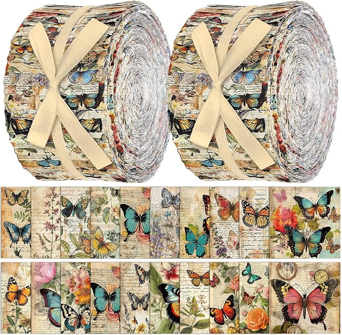 Hosuly 40 Pcs Vintage Butterfly Jelly Fabric by Hosuly