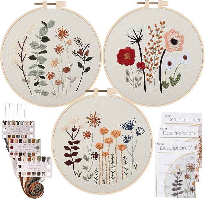 Uphome 3 Pack Embroidery Starter Kit by Uphome