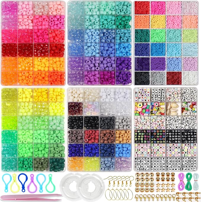LIS HEGENSA 14000 Pcs DIY Childrens Crafts Beads Friendship Bracelet Kit by LISHEGENSA