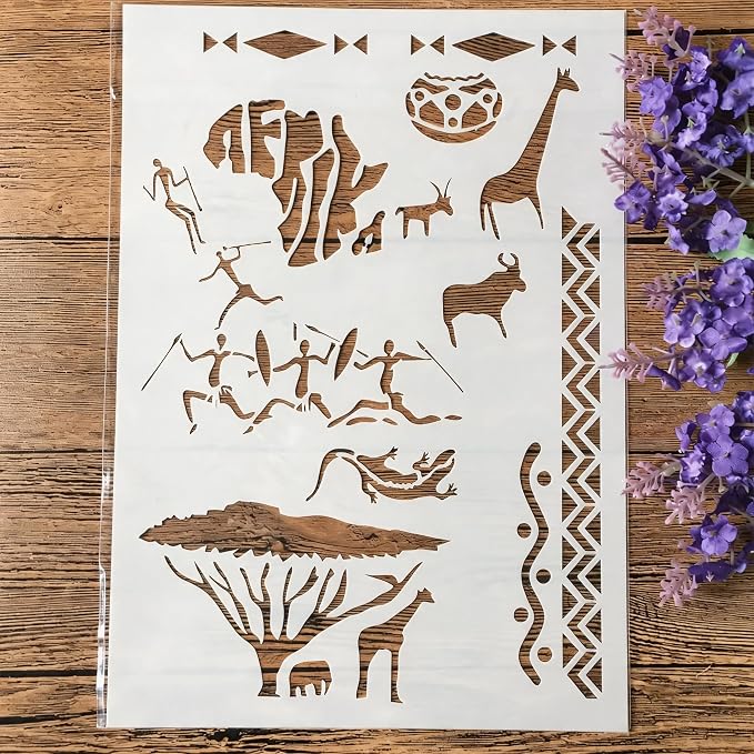 TIAMECH A4 Reusable African Tribal Stencil by TIAMECH