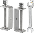 304 Stainless Steel C Clamp,3 3/8 Inch Tiger Clamp Woodworking Clamp Heavy Duty C Clamps for Woodworking, Welding and Construction,Features Stable Wide Jaws and Protective Pads(2 Pcs)