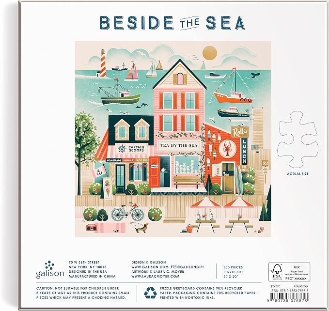Galison Beside The Sea – 500 Piece Puzzle Fun and Challenging Activity - Image 6