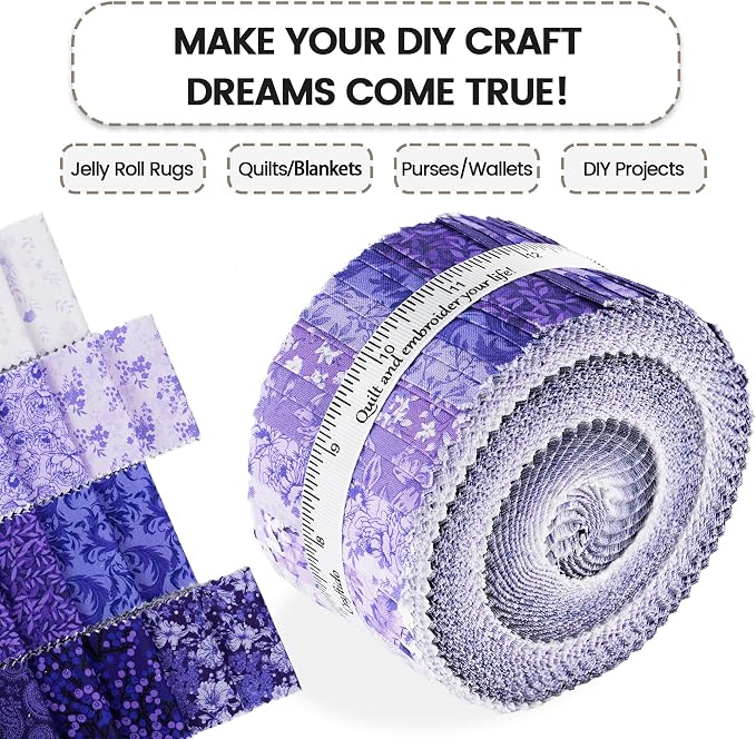 Craftido-20 Options-100% Cotton Jelly Roll Fabric Precut Strips - Image 5