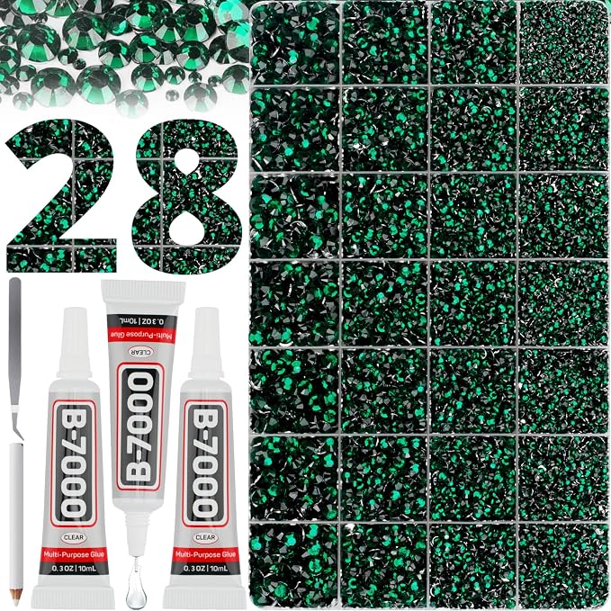 36000Pcs Emerald Green Rhinestones by Worthofbest