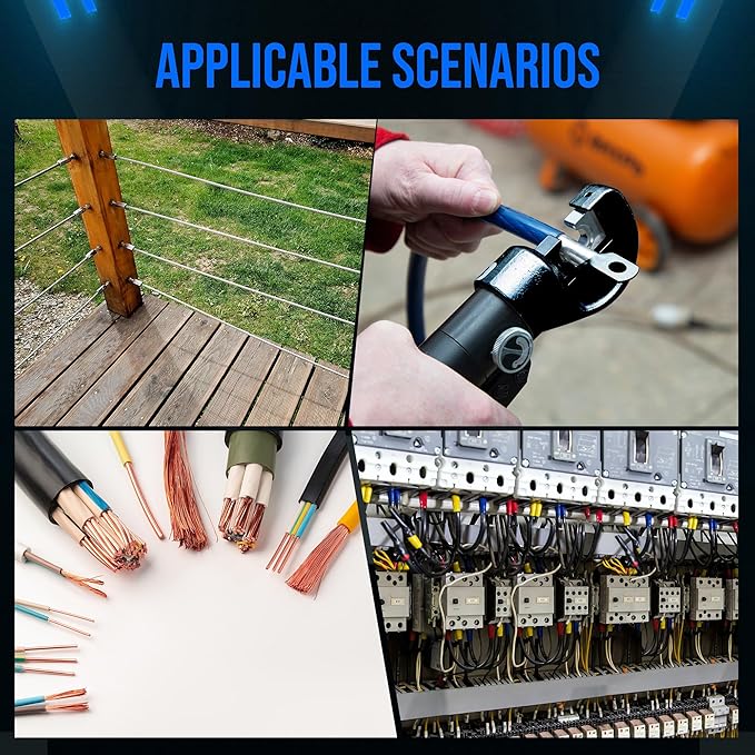 Lichamp Stainless Steel Cable Crimper Hex Lug Tool, Hydraulic Hand Crimping Swaging Tool for Steel Wire Rope 1/8 and 3/16 inch