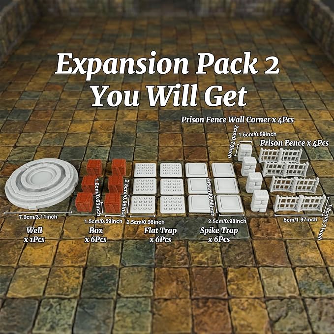 Dungeon Walls 40pcs 28mm Miniature RPG Terrain Modular System DND Terrain - Image 4