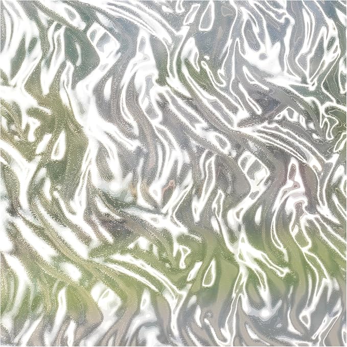 rabbitgoo Frosted Glass Window Privacy Film, Wave Pattern, 17.5" x 157.4" | by rabbitgoo