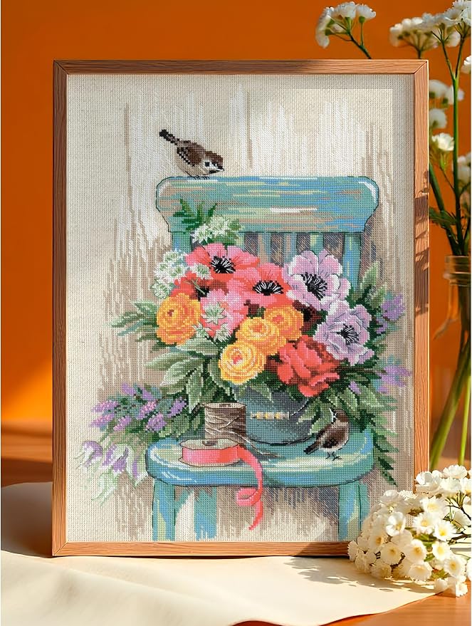 RIOLIS - Garden Flowers 2299, Floral Cross Stitch Kits 11¾"x15¾, Cross Stitch by RIOLIS