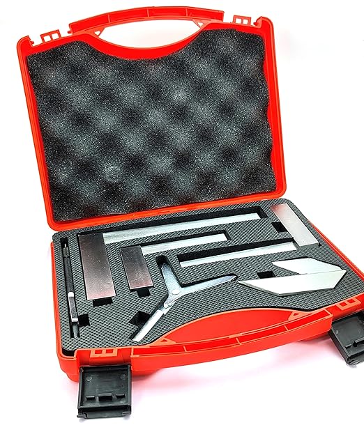 A.D. International New Starter Engineer Kit (Try Squares, Center Squares, Carbide Scriber Pen, & Y Center Finder) Supplied with Plastic Case