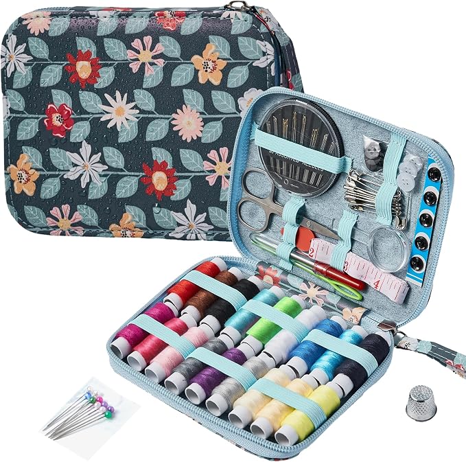 Printing Vines Sewing Project Kits, Travel Portable Sewing Set by Bobode