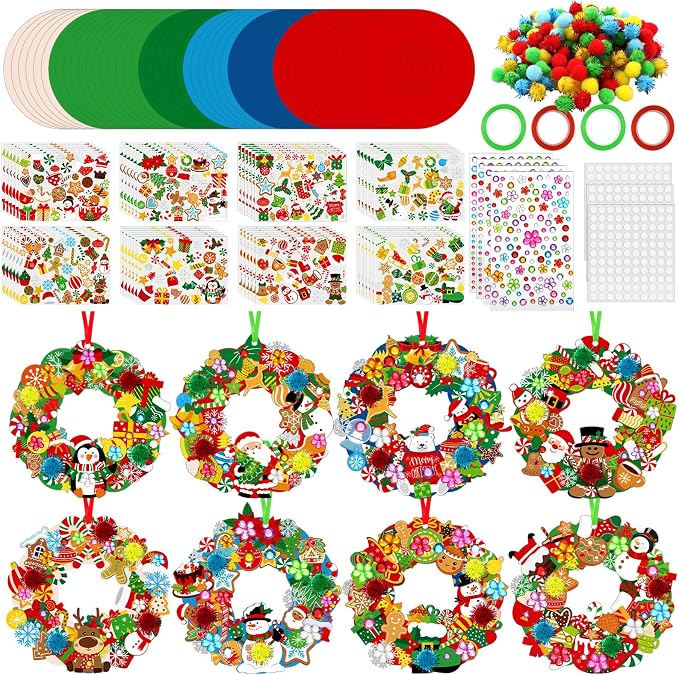 Hollowfly 48 Sets Christmas Wreath Craft Kits by Hollowfly