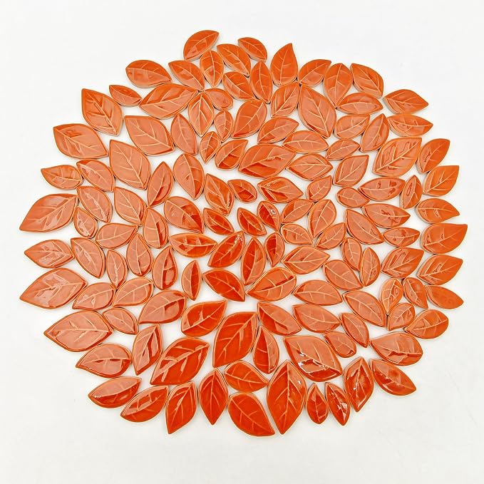 500g/1.1lb Leaf-Shaped Ceramic Mosaic Tiles, Ceramic Mosaic Pieces - Image 8