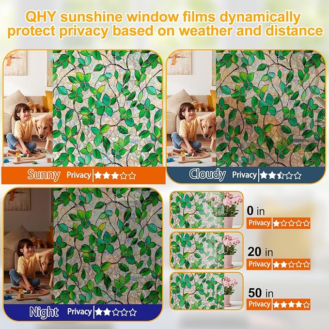 Window Privacy Film Stained Glass Window Film Rainbow Window Film Window clings - Image 4