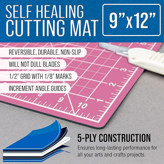 U.S. Art Supply 9" x 12" Self-Healing Cutting Mat 5-Ply - Image 2