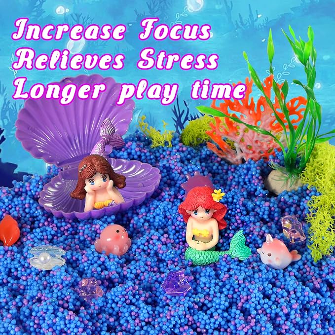 Carolart Mermaid Sensory Bin for Girls, Mermaid Toys, Ocean Sensory Kit | - Image 2