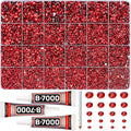 31000Pcs Red Rhinestones for Bedazzling, Siam Mix Sizes 2, 6mm Flatback Gems by Worthofbest