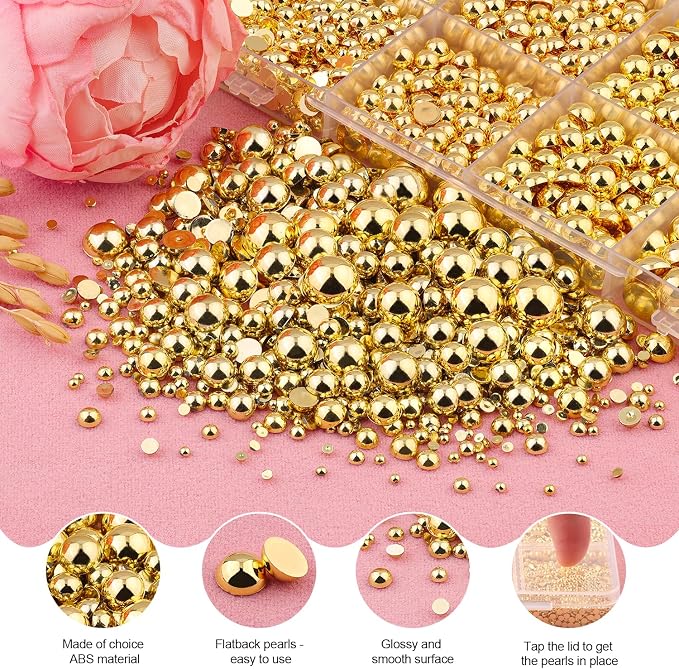 13000Pcs Flatback Pearls for Crafting, Bedazzling Bead for DIY Crafts Clothing - Image 3