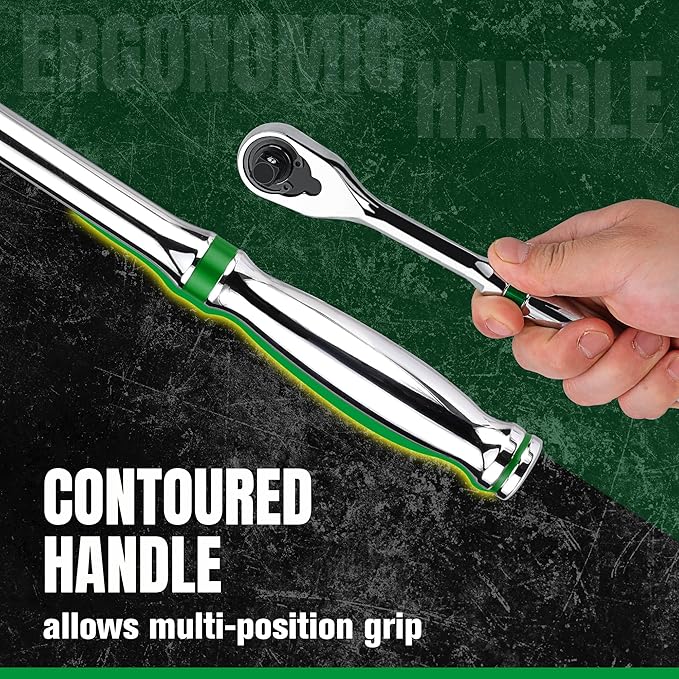 SK 3-Piece Ratchet Set, 1/4″, 3/8″, 1/2″ Drive Ratchet, Pear Head, 90-Tooth, Alloy Steel, with Contoured Handle