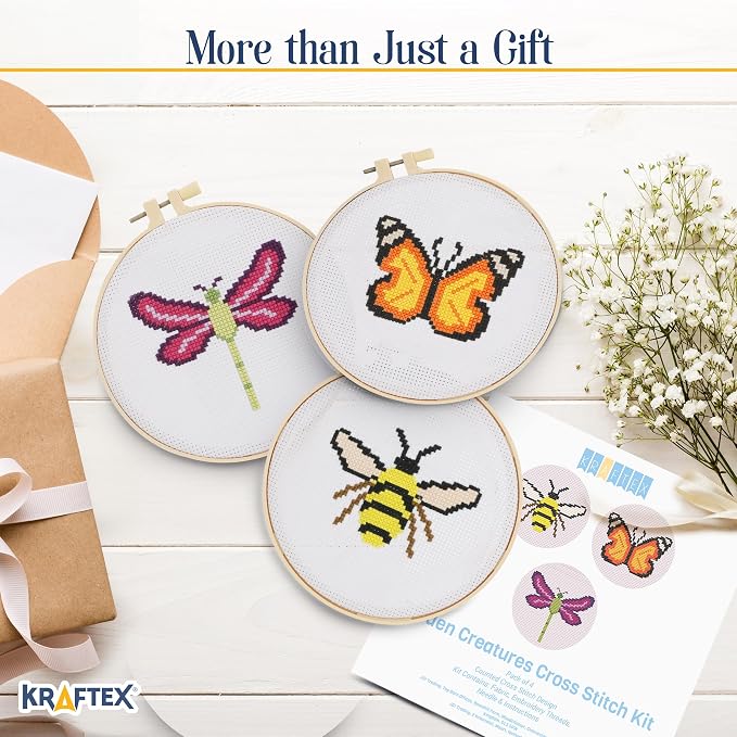 Kraftex Floral Stamped Cross Stitch Kits - Image 6