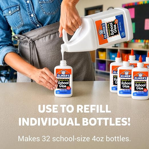 Elmer's White Liquid School Glue, 1 Gallon 2 Count, #1 Teacher Brand - Image 2