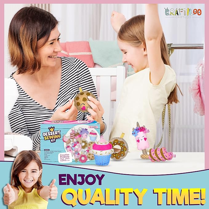 12 Pre-Cut Mini Treats Dessert Fun Kids Sewing Kit - Image 5