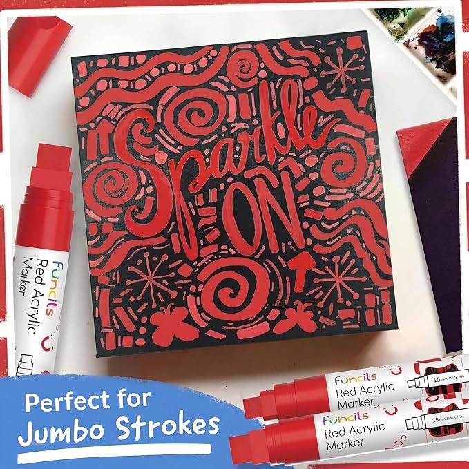 5 Acrylic Red Paint Pens - Image 4