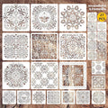 Mandala Stenils for Painting on Wood, Plastic Reusable Rangoli Stencils for DIY by Felixcraft-DIYDreamscape