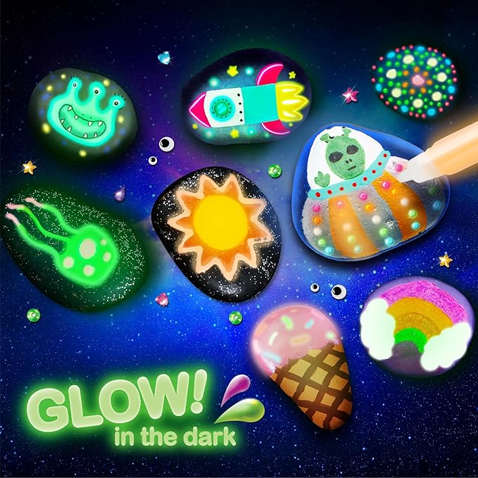 Rock Painting Kit- Glow in The Dark Rock Kit, Arts and Crafts - Image 2
