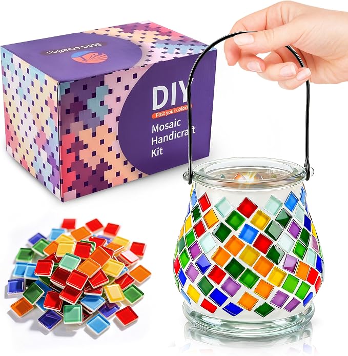 Joyclub DIY Mosaic Candle Holder Kit Mosaic Kits by Joyclub