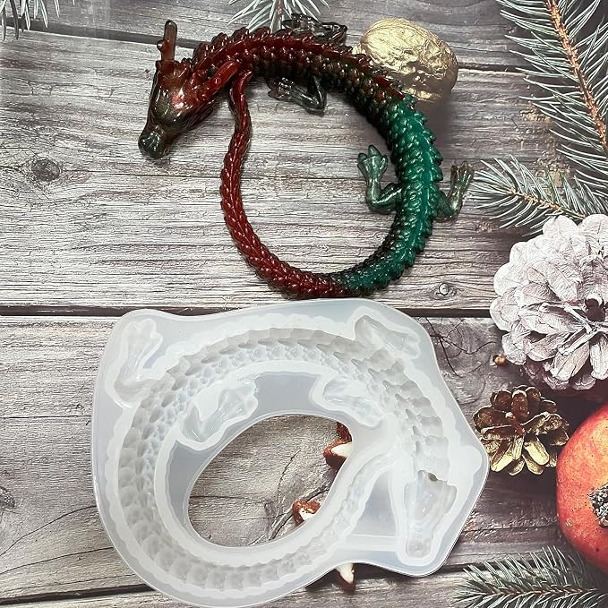 Dragon Resin Molds Silicone | Flying Dragon Epoxy Resin and Plaster Ornament by WYAHYQ