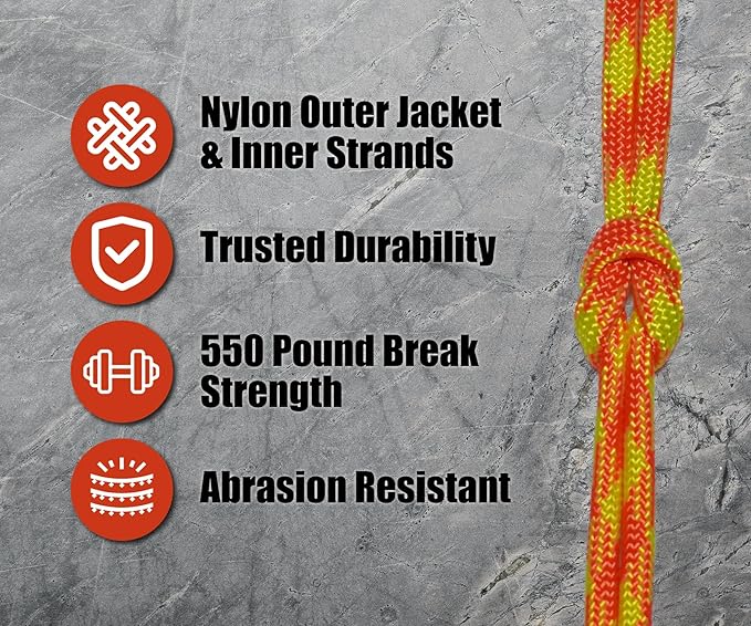 BORED? PARACORD! 550 lb Paracord - Ideal for Crafting, Camping, DIY Projects, Active & Military Outdoors - Strong Survival Rope - Tactical Parachute Cord Type III - Search and Rescue 250 Feet