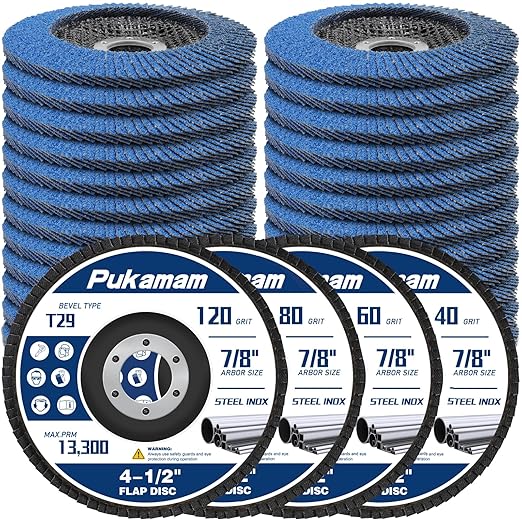 24 Pack of Flap Discs 4 1/2 for Angle Grinder Grit 40 60 80 120 Type 29 Zirconia Grinding Wheel for Wood Metal Sanding