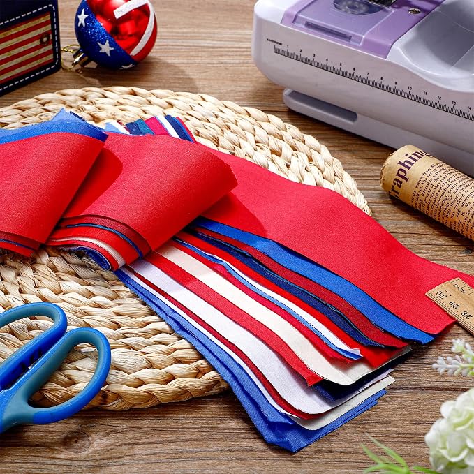 Hosuly 40 Pcs Red White Blue Solid Colors Jelly Fabric - Image 4