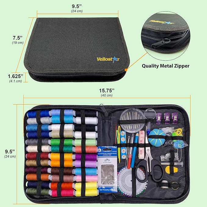 Vellostar Large Sewing Kit for Adults & Beginners – Portable Needle and Thread - Image 4
