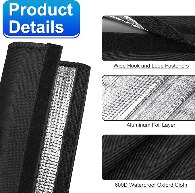3 Layers HVAC Copper Pipe Insulation Cover Protector,Flexible AC Copper Line Insulation Sleeve,600D Oxford 72x10.2 Inch AC Pipe Insulation Wrap for Outside Central Air Conditioning Splits Black