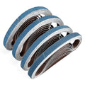 3/8 x 13 Inch Zirconia Sanding Belts, 40Pcs 10 Each of 40/60/80/120 Assorted Grits, Belt Sander Sanding Belt for Knife Blade Sharpening, Metal Polishing, Derusting, Woodworking