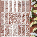 Floral Stencils for Crafts Reusable Texture Stencils Background Stencil Leaf by SUNVERSE