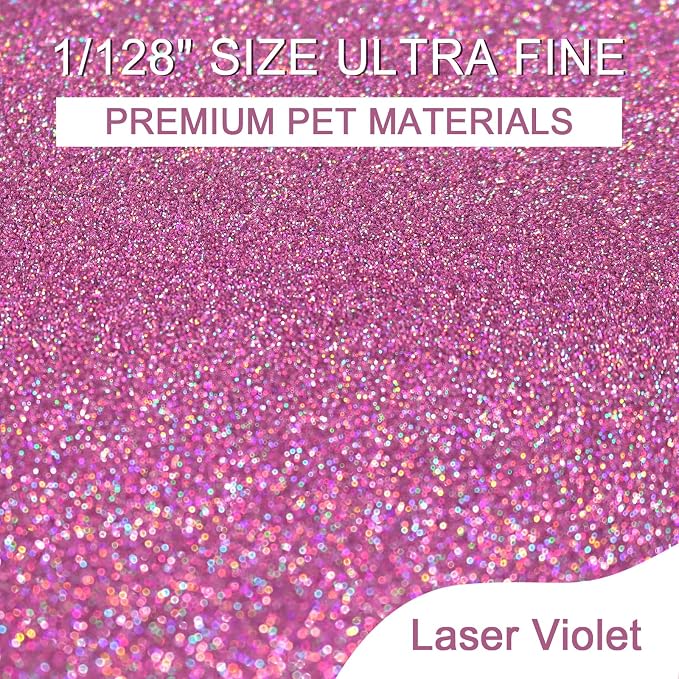 Ceya 3.8oz/ 110g Holographic Ultra Fine Glitter Powder Laser Violet Glitter - Image 2