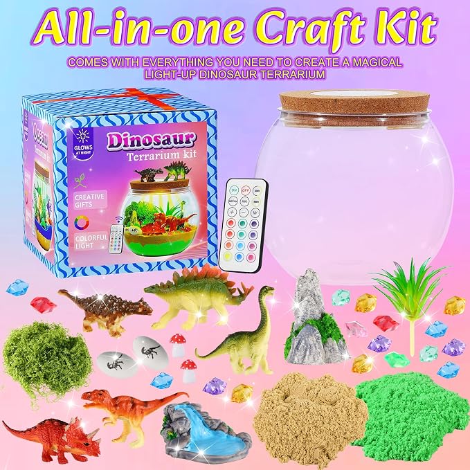 Gifmore Dinosaur Light Up Terrarium Kit - Image 2