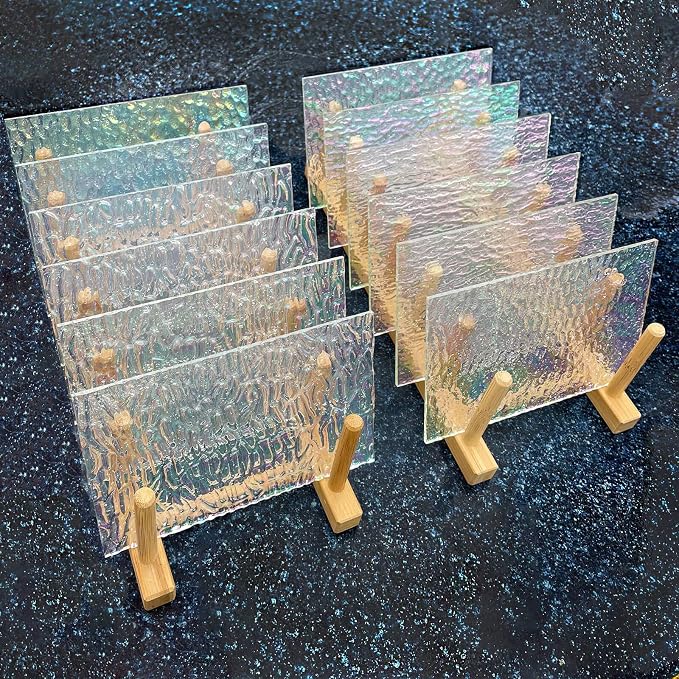 LITMIND 12 Sheets Iridescent Transparent Textured Stained Glass Variety Pack - Image 6