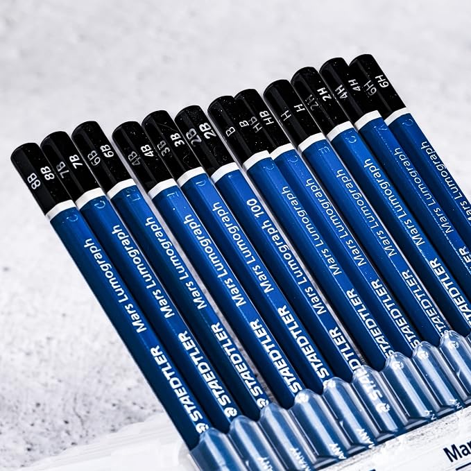 Staedtler Mars Lumograph Pencil Set – 12 Premium Graphite Drawing Pencils - Image 3