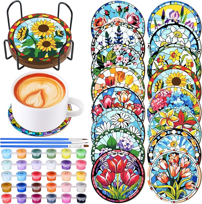 Reallnaive 8 Pcs Flower Paint by Numbers Kit by Unknown