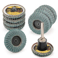10PCS 80 Grit Curved Flap Disc 2 Inch Roll Lock Quick Change Sanding Discs 1pcs 1/4" Holder Surface Grinding Disc for Die Grinder Metal Surface Grind Burr Finish Weld Rust Paint Removal