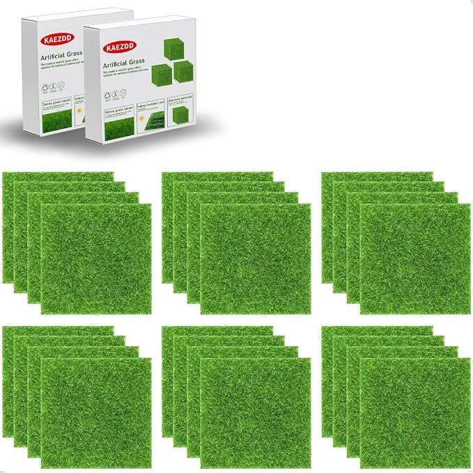 24 Pcs 6 X 6 Inch Fake Grass Decor by KAEZDD