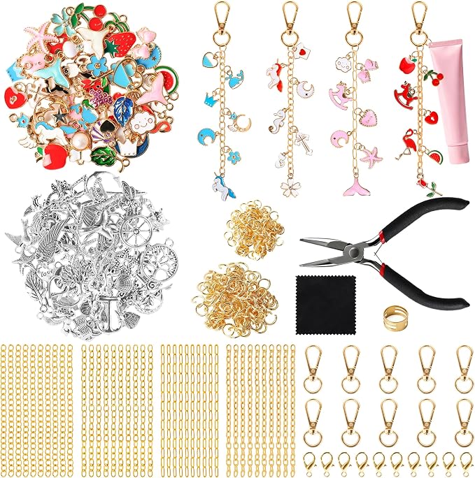 ZOYVUX 363Pcs Lip Gloss Charms Keychain Kit, DIY Bag Charm Kit by Unknown