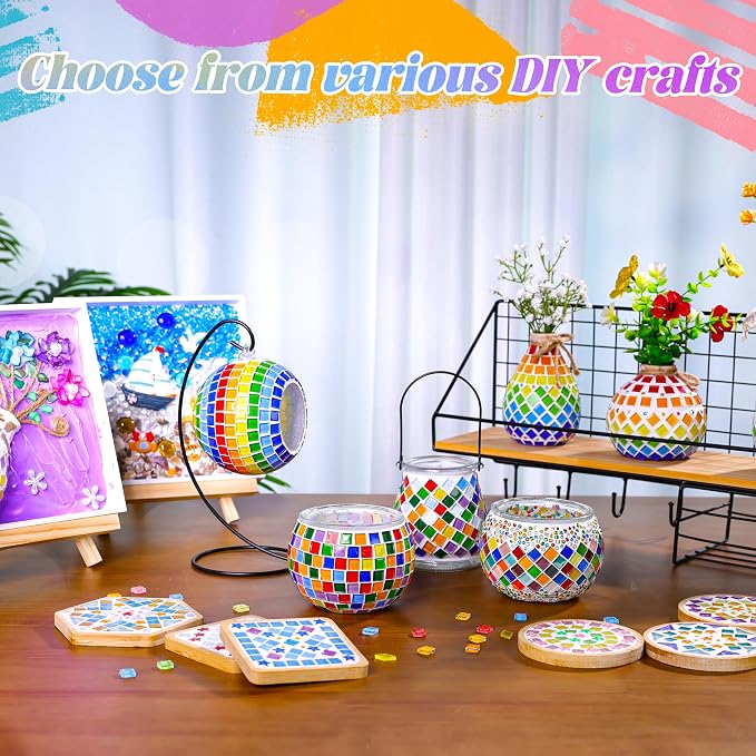 Joyclub DIY Mosaic Candle Holder Kit Mosaic Kits - Image 7